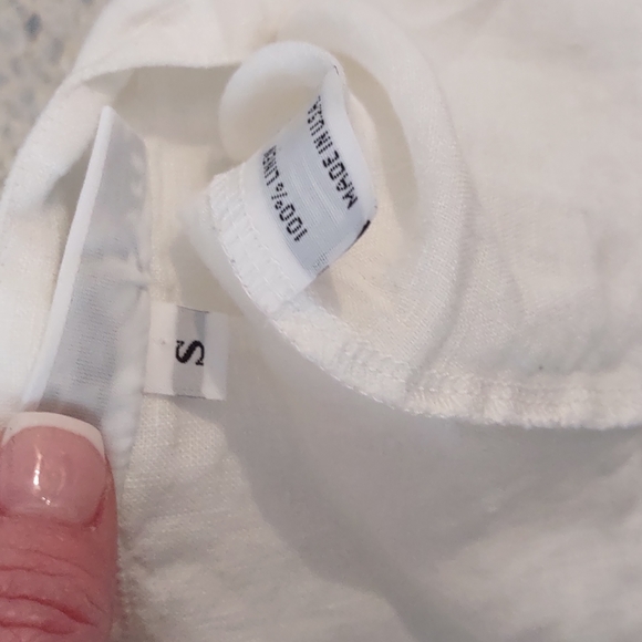 Bryn Walker dolman box button front white linen shirt unconstructed hidden S HOT - Picture 12 of 12